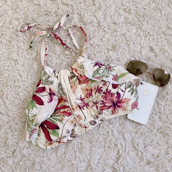 Carmen Mark Valvo High Neck Floral Bikini Top - Picture 2 of 5